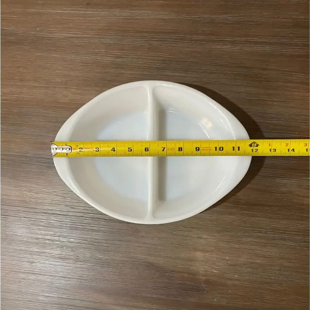 White Glasbake Divided Casserole